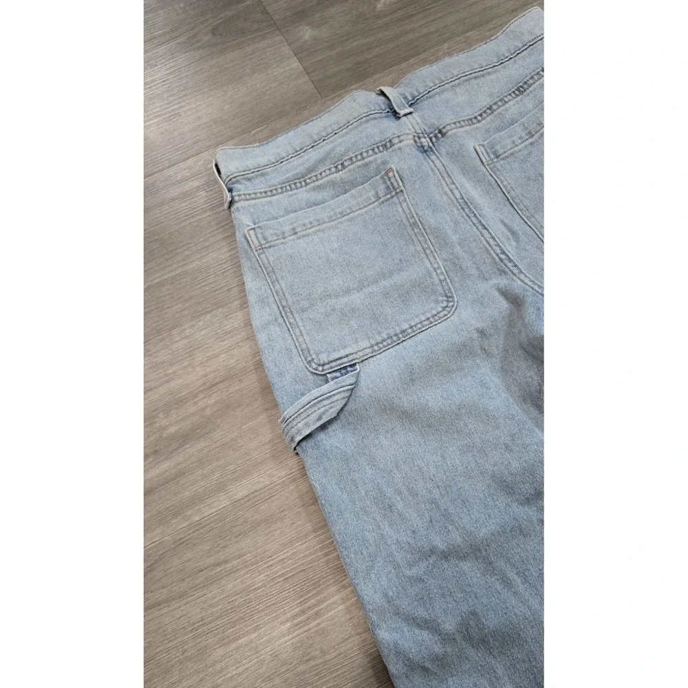 Hollister Baggy Carpenter Jeans 31 x 30 Light Wash Blue Relaxed Straight Denim